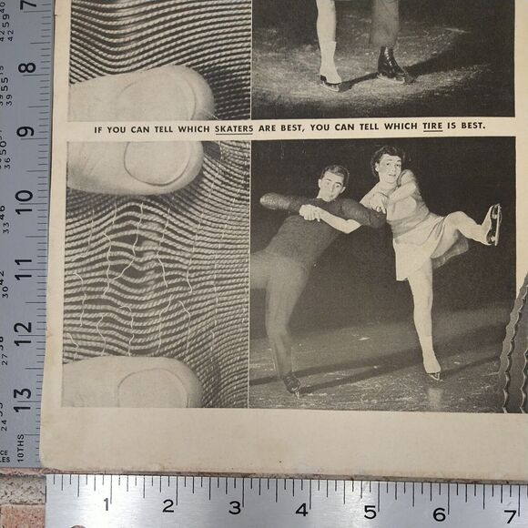 BF Goodrich Tires - Ice Skaters - Rythm Ride - 1950 Original Retro Vtg PRINT AD - Picture 8 of 10